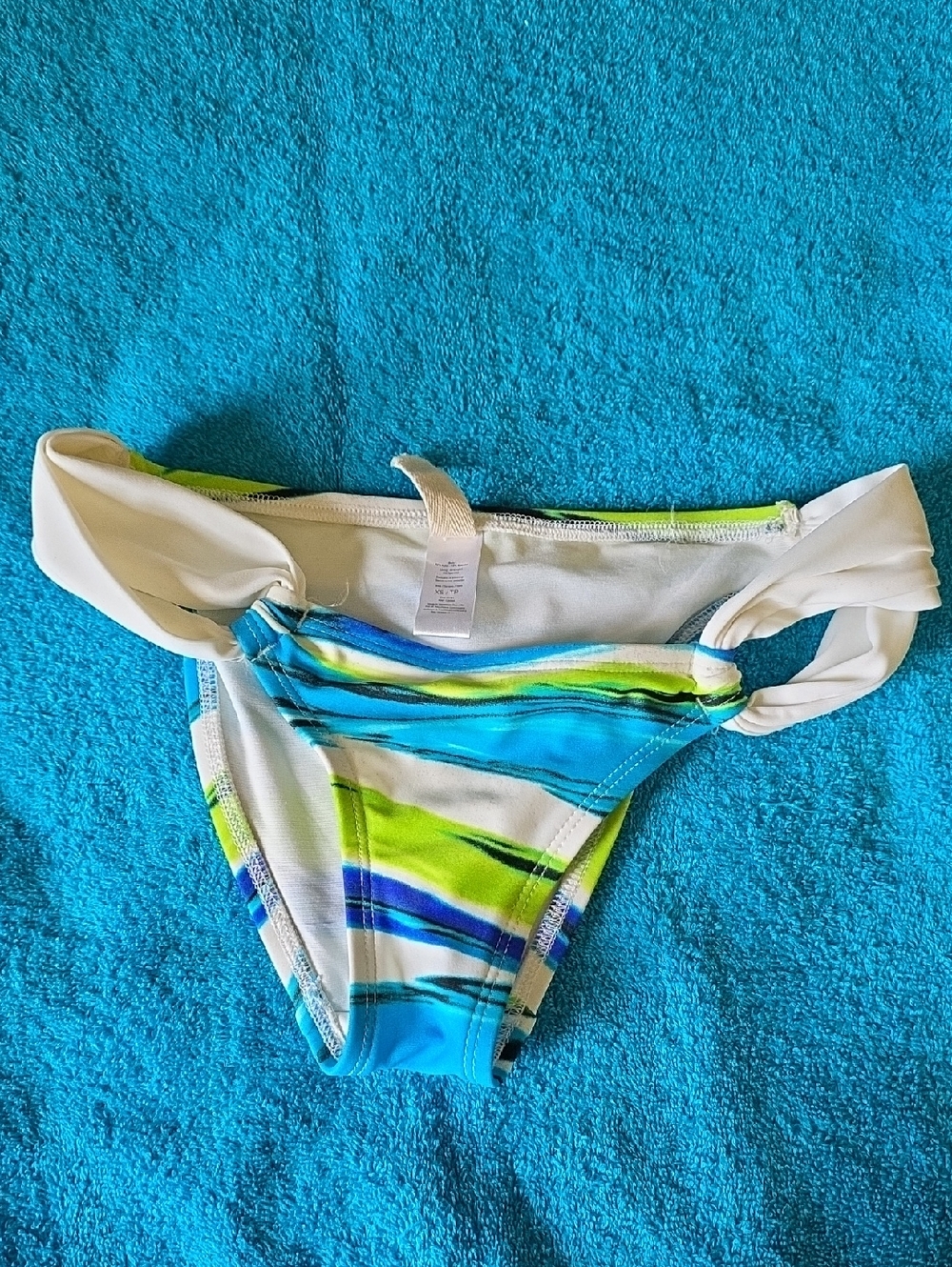 Striped Blue & Lime Bikini Bottom